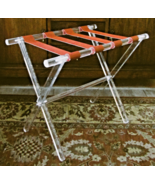 Acrylic Luggage Rack Foldable Suitcase Stand with Leather Straps - $1,803.65 MXN