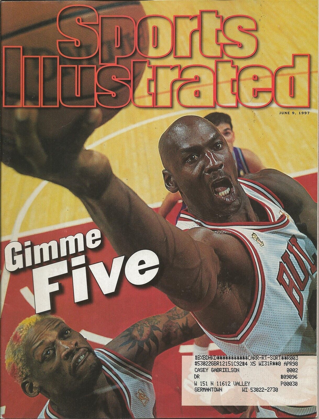 Primary image for ORIGINAL Vintage June 9 1997 Sports Illustrated Magazine Michael Jordan D Rodman