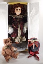 Large 24" Seymour Mann Porcelain Musical Doll New In Box Complete w/Hat & Bear - $50.48