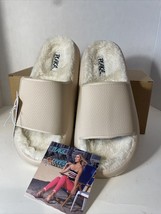 Plaka Cloud Slides Khaki with Fur   NEW WITH BOX Womens 8 - £11.82 GBP