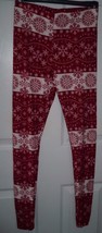 Women&#39;s Rue 21 Leggings Size S/M Red White Snowflakes NEW - £9.27 GBP