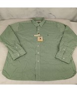 DUCK HEAD Performance Gingham Plaid Long Sleeve Green SHIRT MENS 2XL NWT - £26.87 GBP