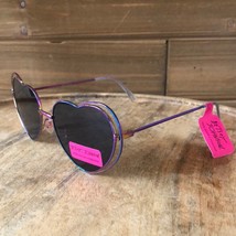 NWT Betsey Johnson Heart Shaped Sunglasses Iridescent Wire Frame - £22.29 GBP