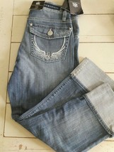 Rock &amp; Republic Misses CAPRI size 4 Distressed Blue Denim Jeans Coney Is... - $27.00