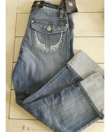 Rock &amp; Republic Misses CAPRI size 4 Distressed Blue Denim Jeans Coney Is... - £18.25 GBP