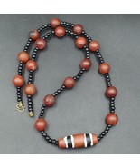 Collier NC36 ancien motif unique perles de cornaline en agate rouge tibé... - $1,192.97 MXN