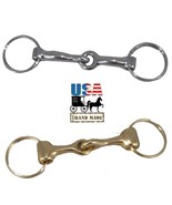 HORSE BRIDLE BIT KEYCHAIN - Gold or Silver Equestrian Key Chain Ring Ami... - $206.01 MXN