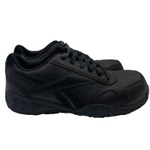 Reebok Composite Toe Work Shoes Safety Black Leather Mens 6 Womens 8 - $39.59