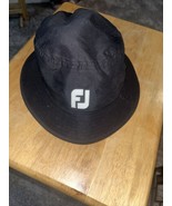 FootJoy FJ Golf DryJoys Black Bucket Rain Hat w/White Logo Waterproof Size Large - $19.80