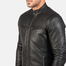men handmade leather jacket  - £150.73 GBP