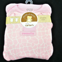 Baby Infant Girl Clothes Vintage Carters Child of Mine 2 Pack Pink Gown Giraffe - £31.14 GBP