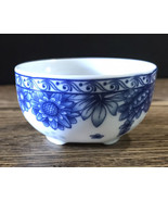 Blue White Tiny Oriental Footed Bowl 1.2” Tall Fine Porcelain Hand Decor... - £6.59 GBP