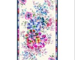 24&quot; X 44&quot; Panel Flowers Bright Blooms Floral Fascination Cotton Fabric D... - £7.79 GBP