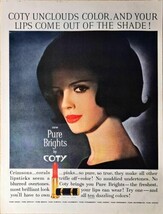Coty Lipstick Woman Pure Brights by Coty Shade-1962 Vintage Print Ad - $195.53 MXN