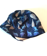 Childs Sun Hat with Neck Strap Blue Whale Themed Design - $6.79