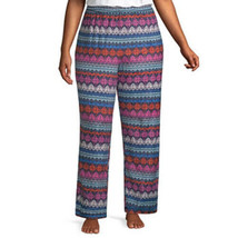 Sleep Chic Women&#39;s Minky Pajama Pants Fairisle Size Medium Super Soft NEW - $17.79