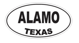 Alamo Texas Oval Bumper Sticker or Helmet Sticker D3106 Euro Oval - £1.09 GBP+