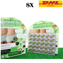 8X Abdomen Slim Herbal Thai 100% Reduce Belly Fat Detox of Waste 30 Casules - $132.26