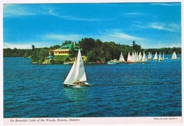 Postcard Beautiful Lake Of The Woods Kenora Ontario Sailboats - £3.13 GBP