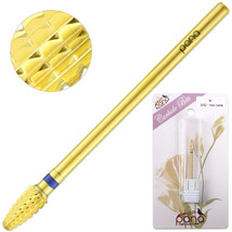 Professional Gold Mini Cone Safety Nail Carbide Drill Bit Medium Grit - £13.23 GBP