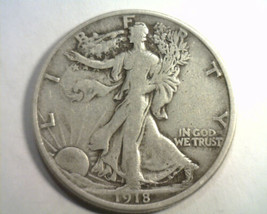 1918-S Walking Liberty Half Very Fine Vf Nice Original Coin From Bobs Coins - £41.00 GBP