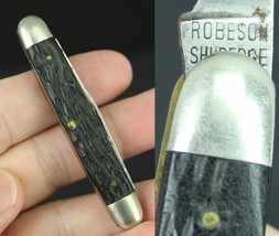 1940-1964 ROBESON POCKET KNIFE 622064 Pen Black Jigged Delrin USA old vi... - $59.99