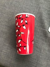 Starbucks Coffee Christmas Lights Red Ceramic Tumbler Travel Mug 12 Oz ©... - £12.78 GBP