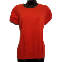 Liz Claiborne Womens Crew Neck Sweater Orange/Red XL Short Sleeve Pullov... - $15.76