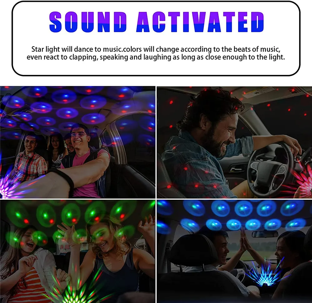 Play 9 Modles Car Roof Star Light Interior LED Atmosphere Ambient Projector USB  - £23.53 GBP
