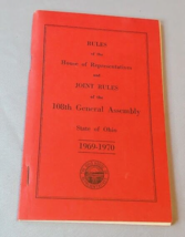 1969 1970 Ohio House of Representatives Joint Rules Booklet Guide - £10.08 GBP
