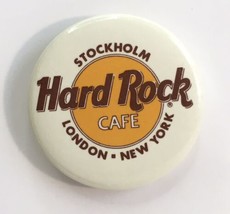 Hard Rock Cafe stockholm new york London Save Planet Souvenir Pin Back Button - £3.98 GBP