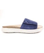 Hartjes 120122 Women&#39;s Blue Suede Velour Move Slide Sandal Size 39 US 8-8.5 - £98.67 GBP