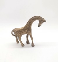 Vintage Solid Brass Giraffe Figurine with Patina Safari African Decor Gold - £9.33 GBP