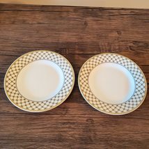 Porcelain Blue and Gold Plates, set of 2, Joseph Sedgh, Side Salad Plate image 4