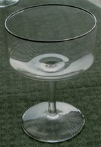 Nice Vintage Footed Champagne Glass, Silver Overlay Trim, VG CONDITION - $8.90