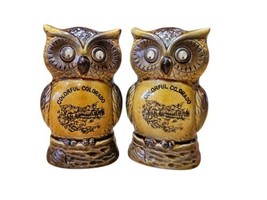 &quot;Vintage Set Of Owls Googly Eyes Salt &amp; Pepper Shakers &quot;Colorful Colorado&quot;  - $9.93