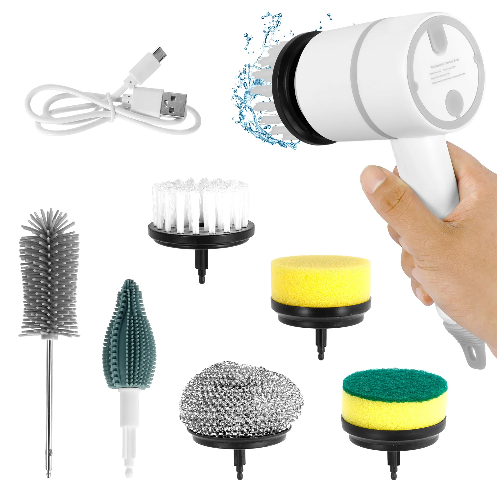 Electric Spin ScRechargeable Cordless Cleaning Brush Adjustable Speed Power Scru - £84.06 GBP