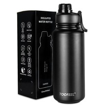 32 Oz Insulated Water Bottle - Double Walled Stainless Steel Vacuum Thermos Flas - £28.46 GBP