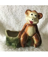 1950&#39;s Happy Bear on a Log Planter - $460.18 MXN