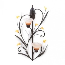 Amber Lilies Candle Wall Sconce - £27.96 GBP