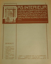 Das Interieur. Wiener Monatschefte fur Wohnungsausstattung und Angewandt... - $99.00