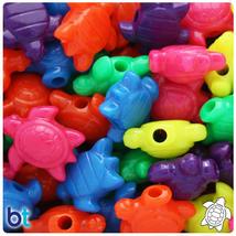 BeadTin Neon Bright Mix 23mm Sea Turtle Pony Beads (24pcs) - $2.39