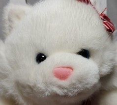 Commonwealth White Cat Plush Kitty Kitten Candy Stripe Red White Dress 1... - $22.20