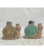 Ceramic Garden Snail with Baby Snail Figurines Glossy Home Decor Set Of ... - $454.63 MXN