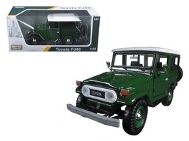 Toyota FJ40 Dark Green with White Top 1/24 Diecast Model Car by Motormax - $96.99
