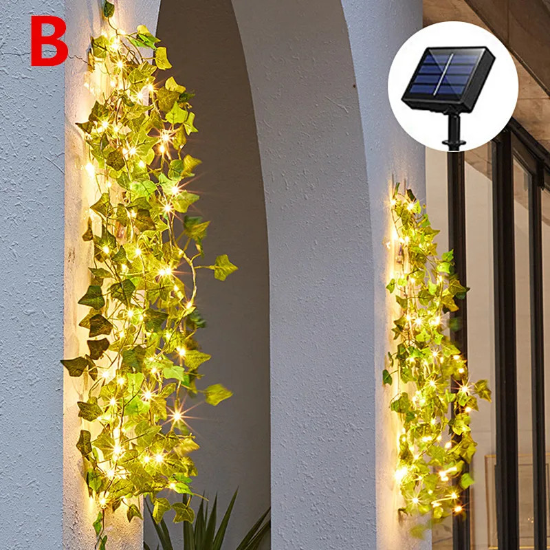 LED Solar Ivy String Lights Waterproof Solar Garden Lights Solar Hanging Lights  - £56.76 GBP