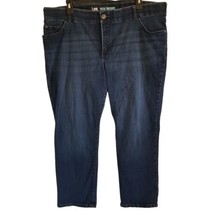 Lee Total Freedom Size Women&#39;s 24W Petite Straight Leg Dark Blue Jeans - $17.82