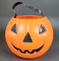 VTG Empire Plastic Halloween Jack-O-Lantern Blow Mold Candy Bucket Pumpkin Rivet - £14.03 GBP