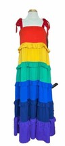 NWT $110 Fantastic Fawn Taste The Rainbow Sleeveless Ruffle Maxi Dress S... - $62.23