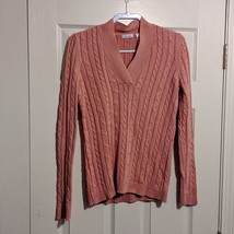 Liz &amp; Co women size large light pink long sleeve sweater - £3.93 GBP